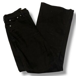 Madewell Jet Black Wide Leg Jeans